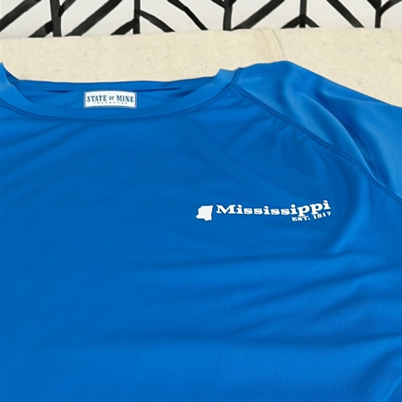 State of Mine Aquamarine Blue Raglan LS Mississippi State Shirt, Size Large - Picture 12 of 12